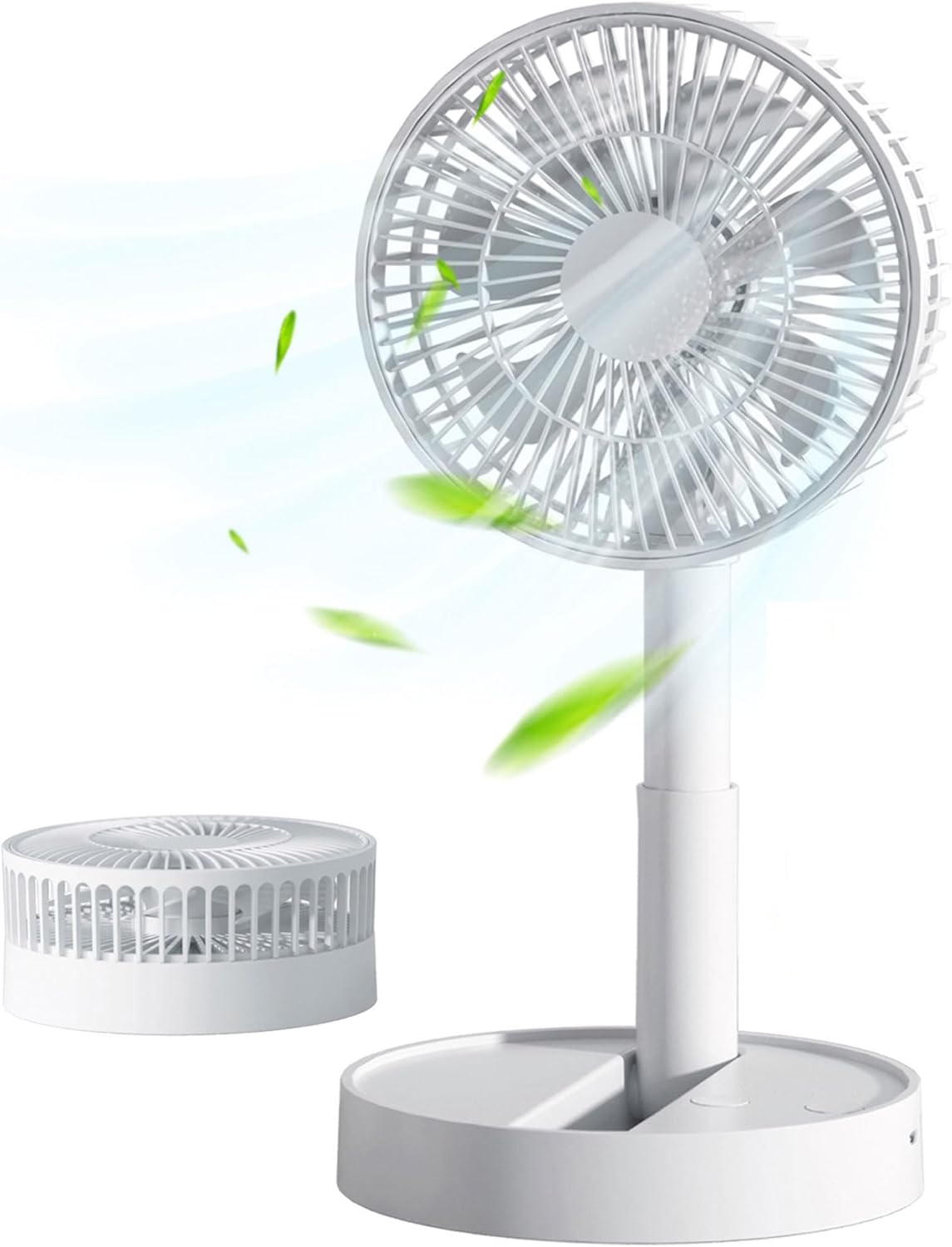 Składany wentylator stołowy USB z 4 prędkościami, ultracichy mini wentylator osobisty, akumulator, idealny do domu i biura
