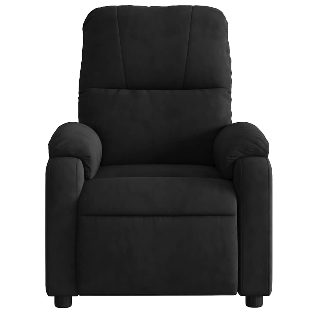 Fauteuil de Salon，Chaise，Fauteuil inclinable de massage noir tissu microfibre - 7