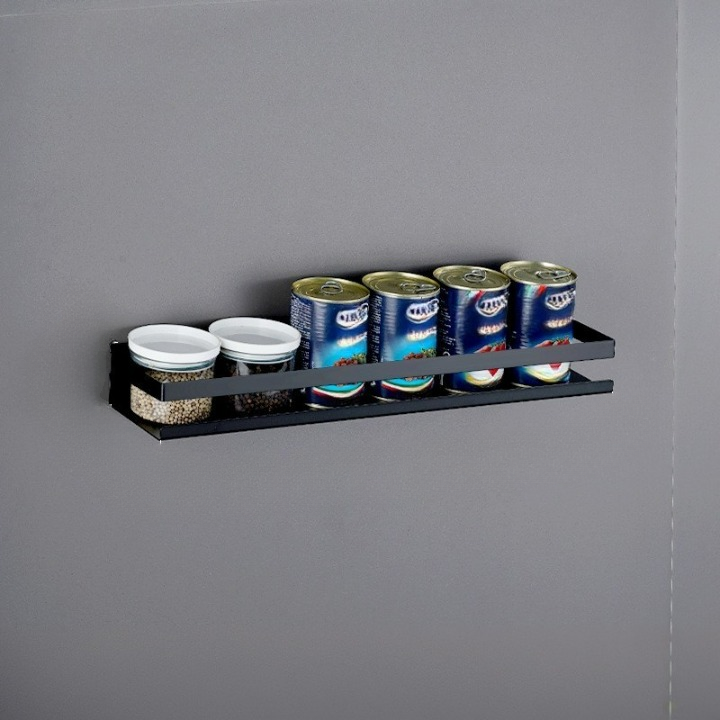 Półka kuchenna ze stali nierdzewnej 304 do łazienki, montowana na ścianie, czarna, 50*10*5,8 cm