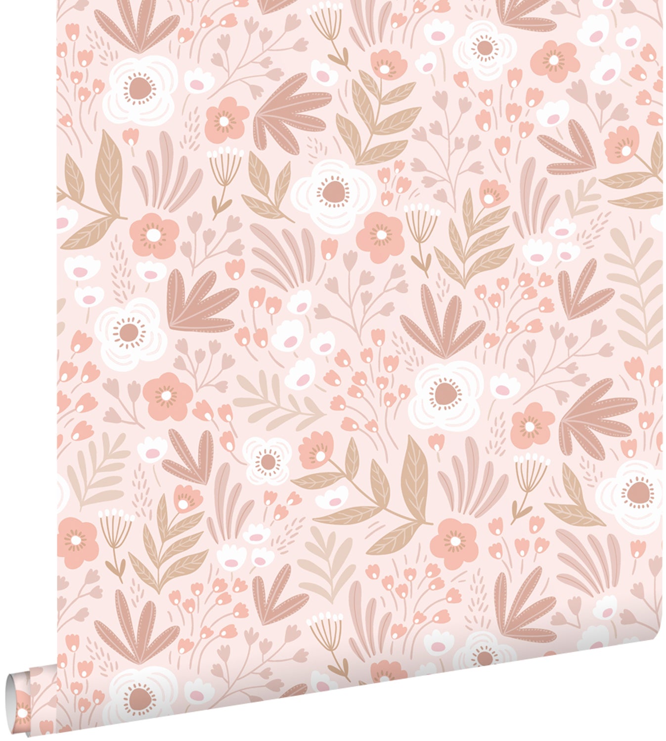 Tapeta kwiaty jasnego różu - 50 x 900 cm - ESTAHOME