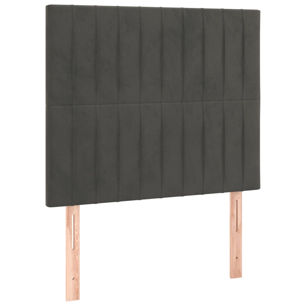 Cadre de lit sans matelas, velours, gris foncé, pour la chambre, 120 × 200 cm - 8