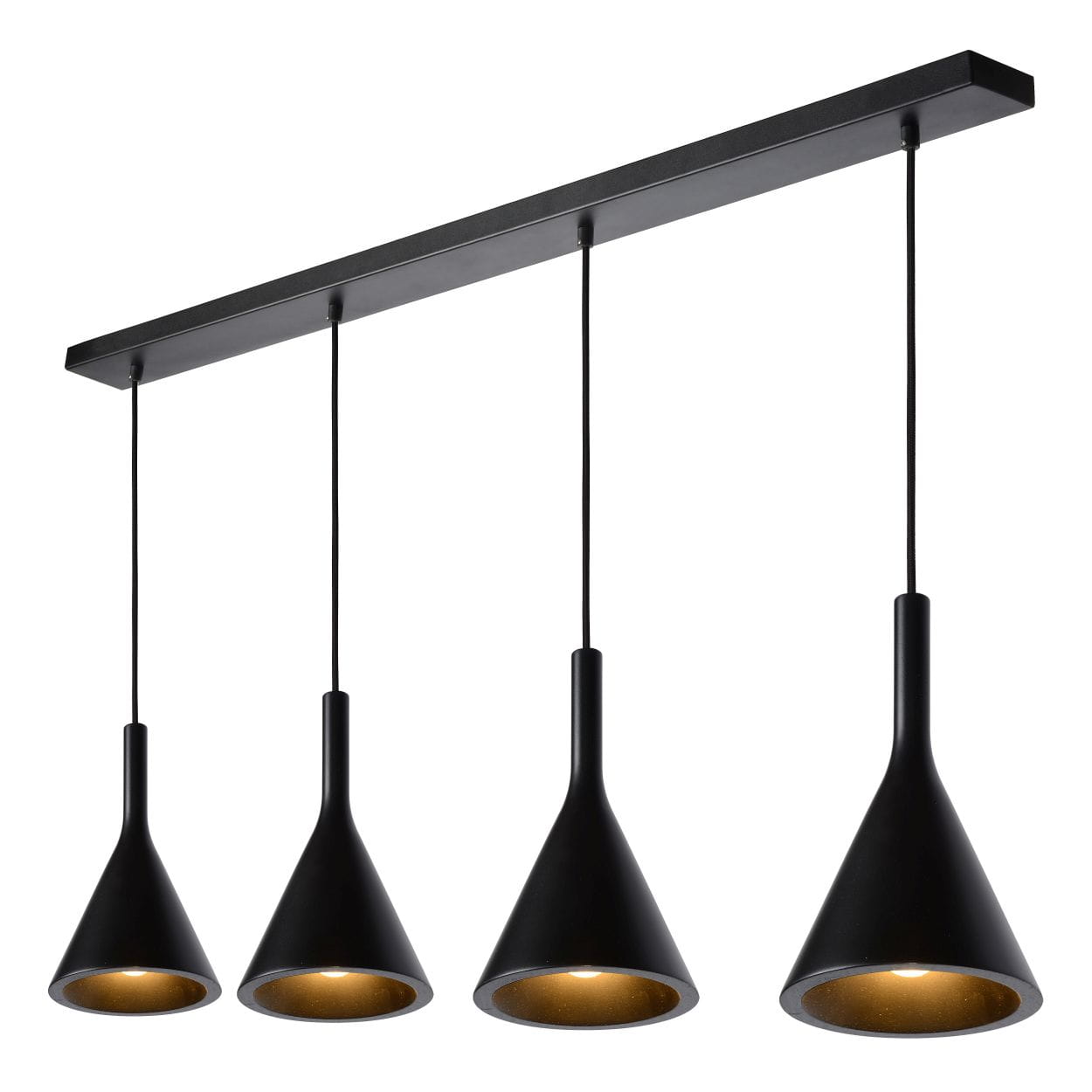 Suspension GIPSY - Noir - 4xE27 - Lucide - 6