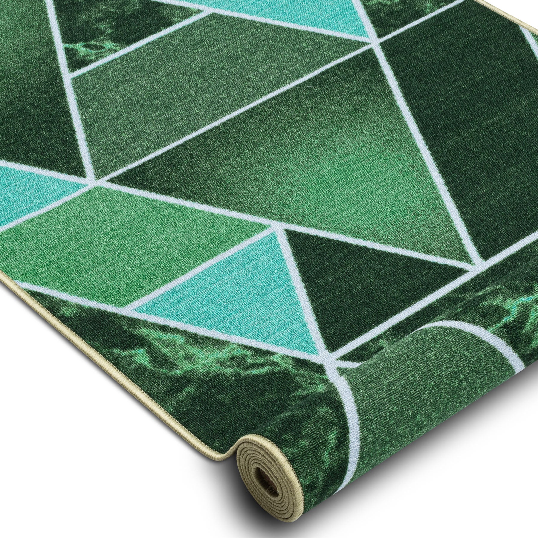 Passatoia antiscivolo TRÓJKĄTY triangoli, gomma verde 110cm 110x230 cm - 2