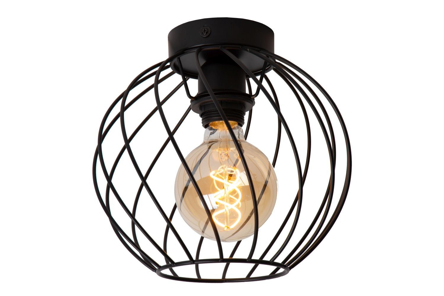 Lampa sufitowa DANZA czarna 1xE27x40W metal wym:22,5x25x25cm IP20 Lucide