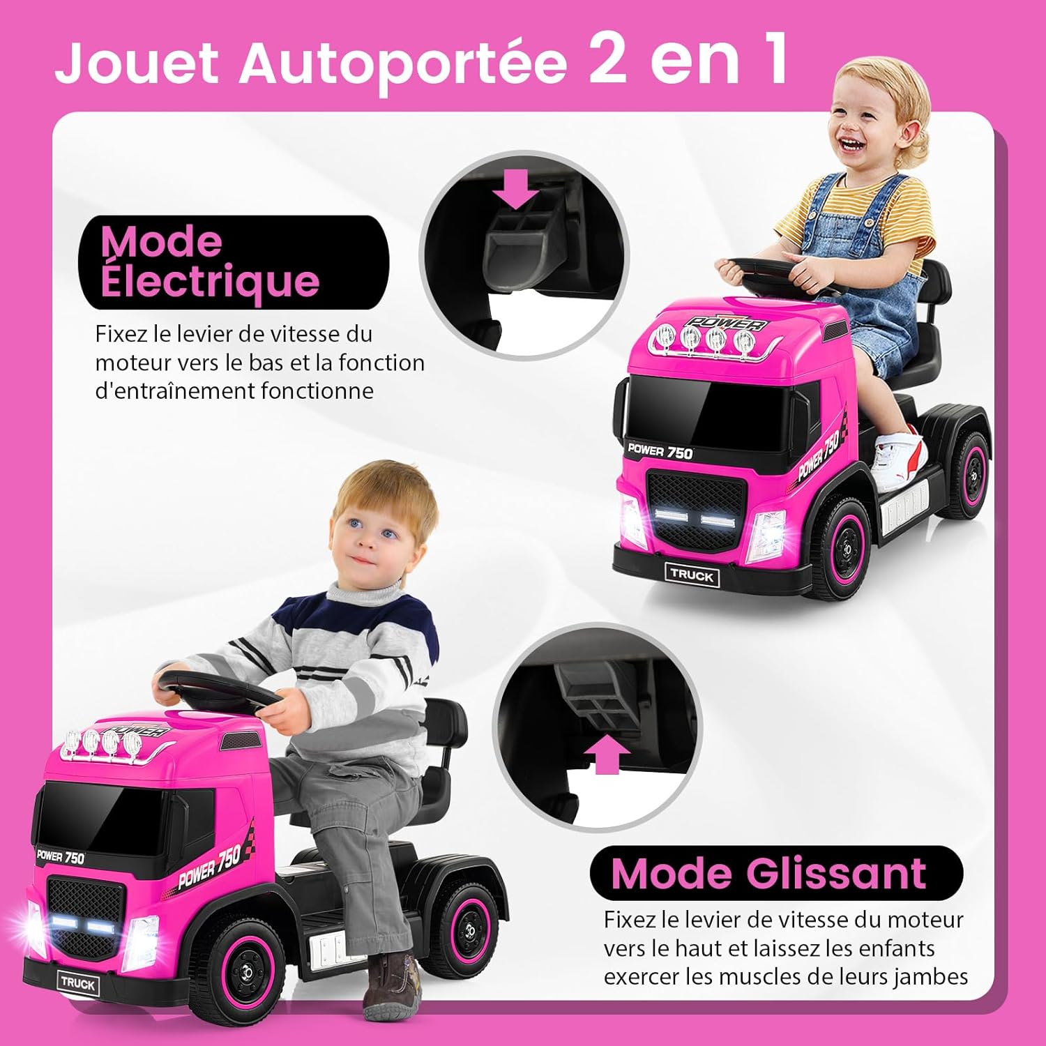 KIDI Truck – Camion électrique à Benne Pour Enfants De 3 Ans Et Plus, Jusqu’à 25 Kg, Pour Jouer En Intérieur Ou Extérieur