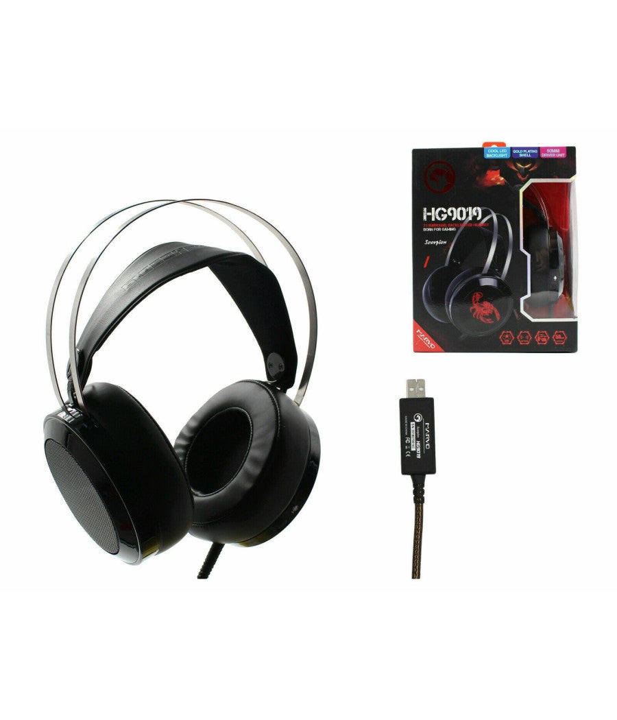 Trade Shop - Marvo Hg9019 Cuffie Gaming Scorpion Usb Auricolare Con Microfono Pc Ps4 Xbox Cuffia - - 6
