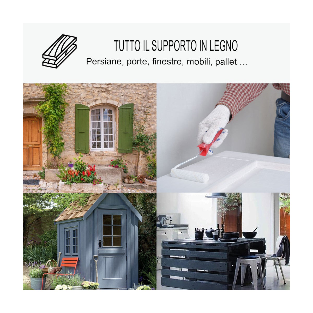 Vernice per legno esterno e interno, per tutti i tipi di legno - ARCALAC - 201 - 0,5 L Grigio tele 4 - RAL 7047 - ARCANE INDUSTRIES - 3