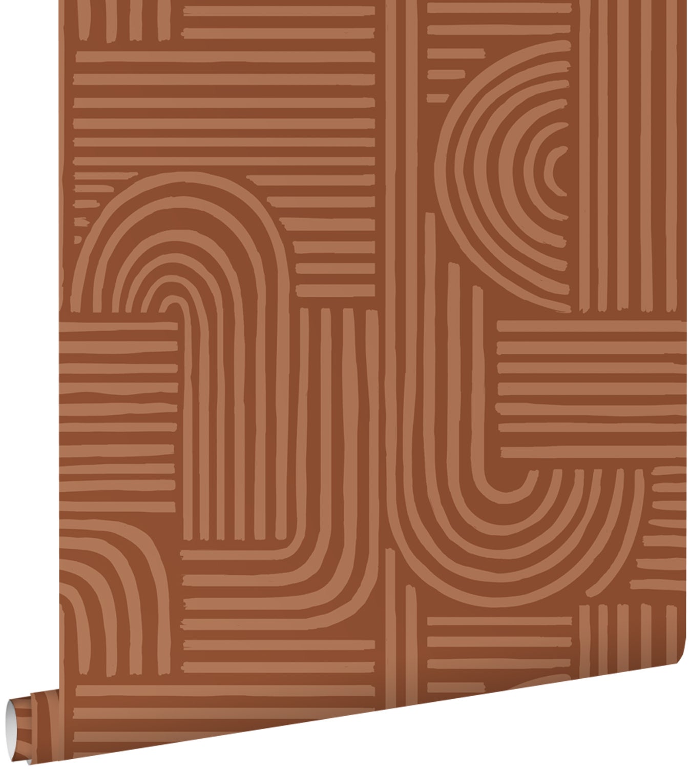 Papel pintado 3d gráfico rojo barro cocido - 0.53 x 10.05 m - estahome