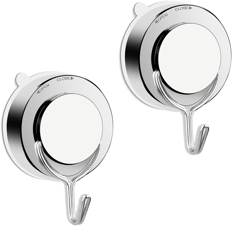 Hak z przyssawką próżniową, hak z przyssawką do łazienki, toalety, kuchni, hak prysznicowy ze stali nierdzewnej (2 sztuki)