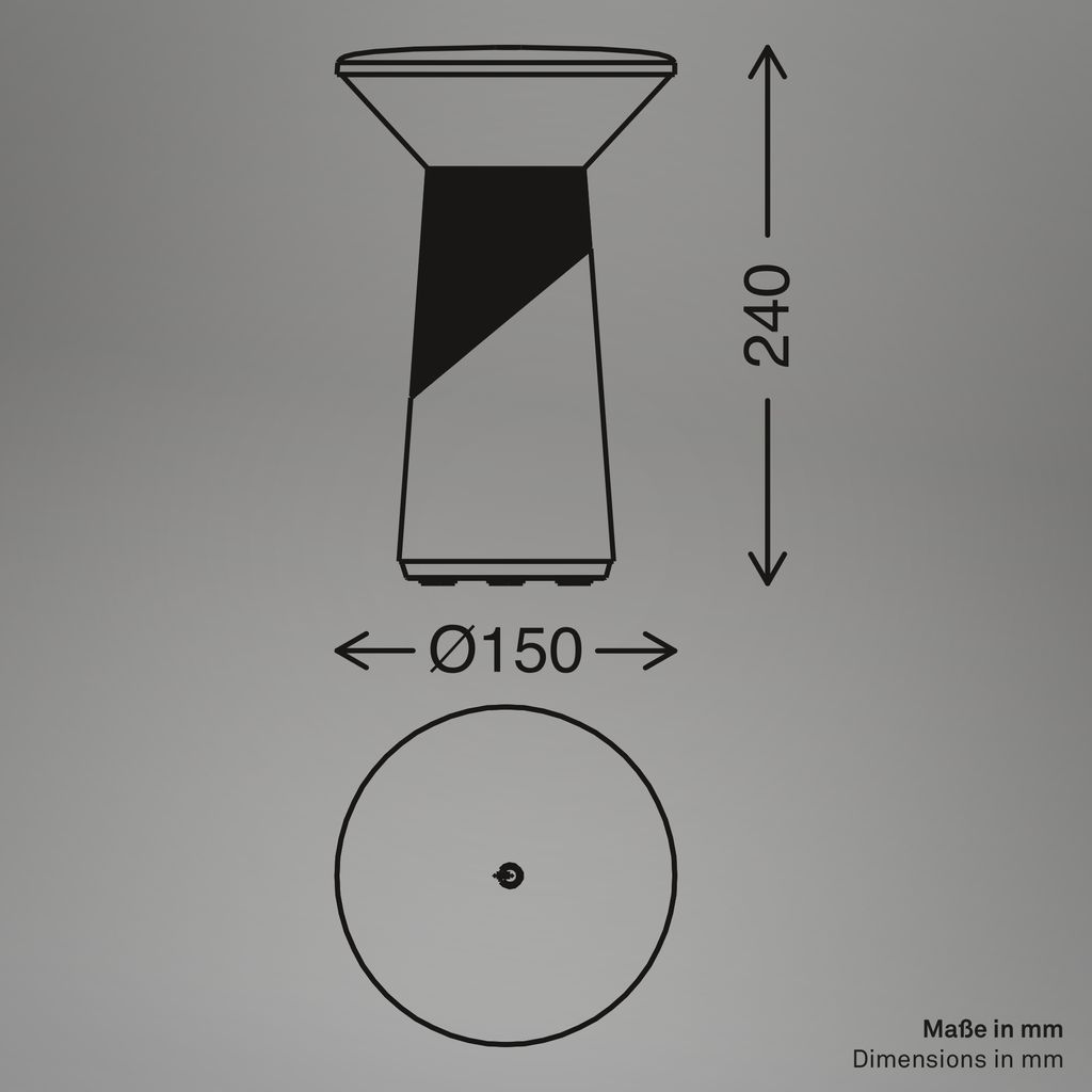 Lampe de table LED - German Design Award - Sans fil - Intensité variable - 15 x 24 cm - Blanc chaud - 2,6 W 200 lm - Briloner - 6