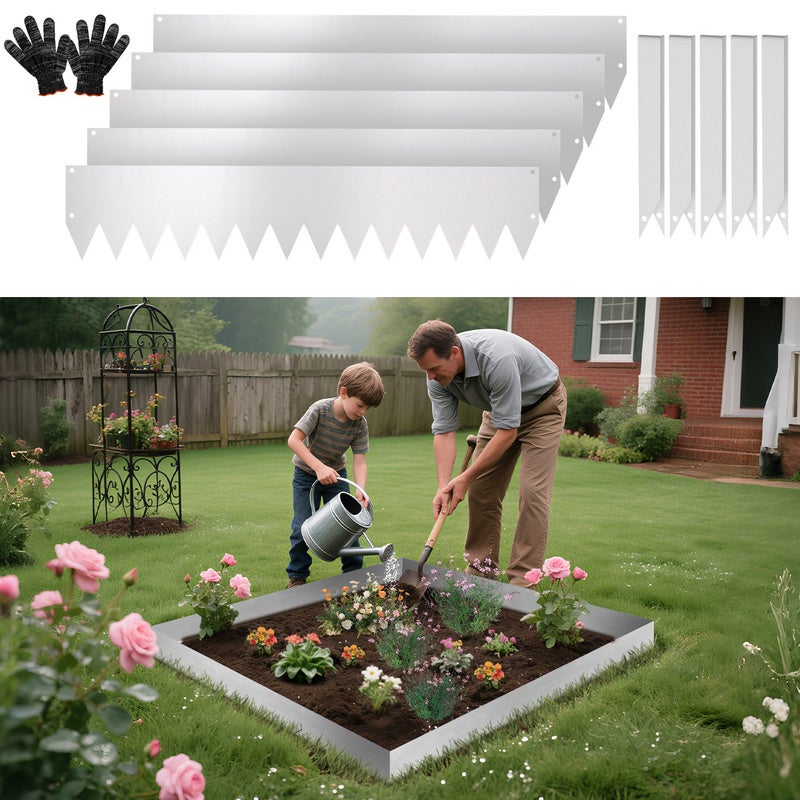 Cecaylie Bordo Per Aiuole In Metallo Zincato Per Aiuole, Bordo Per - Foto 3