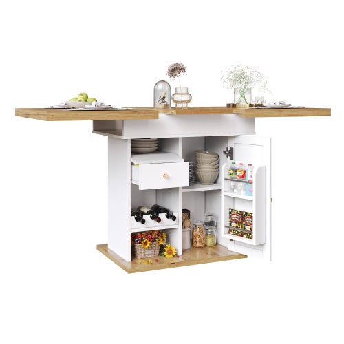 Mesa de comedor extensible (110-140×80 cm), mesa de cocina