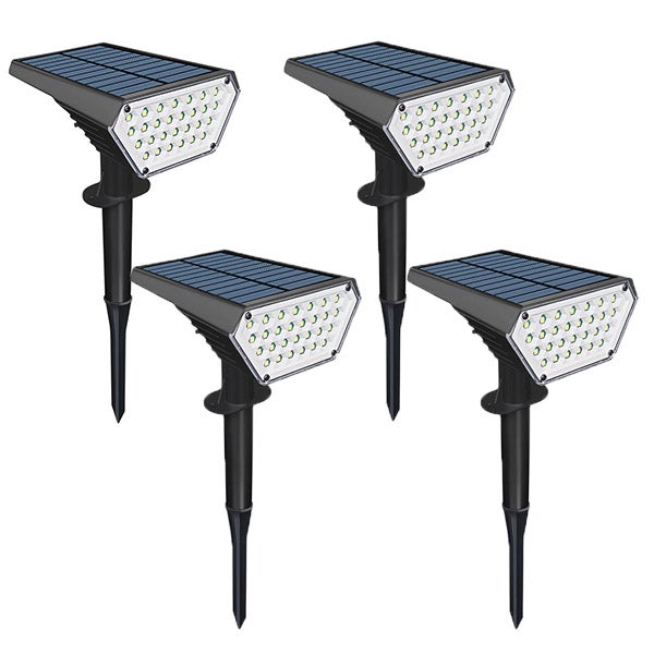 Zewnętrzne lampy solarne do trawnika, 4 sztuki, ciepłe światło, lampa gruntowa do ogrodu, reflektor oświetleniowy, IP65