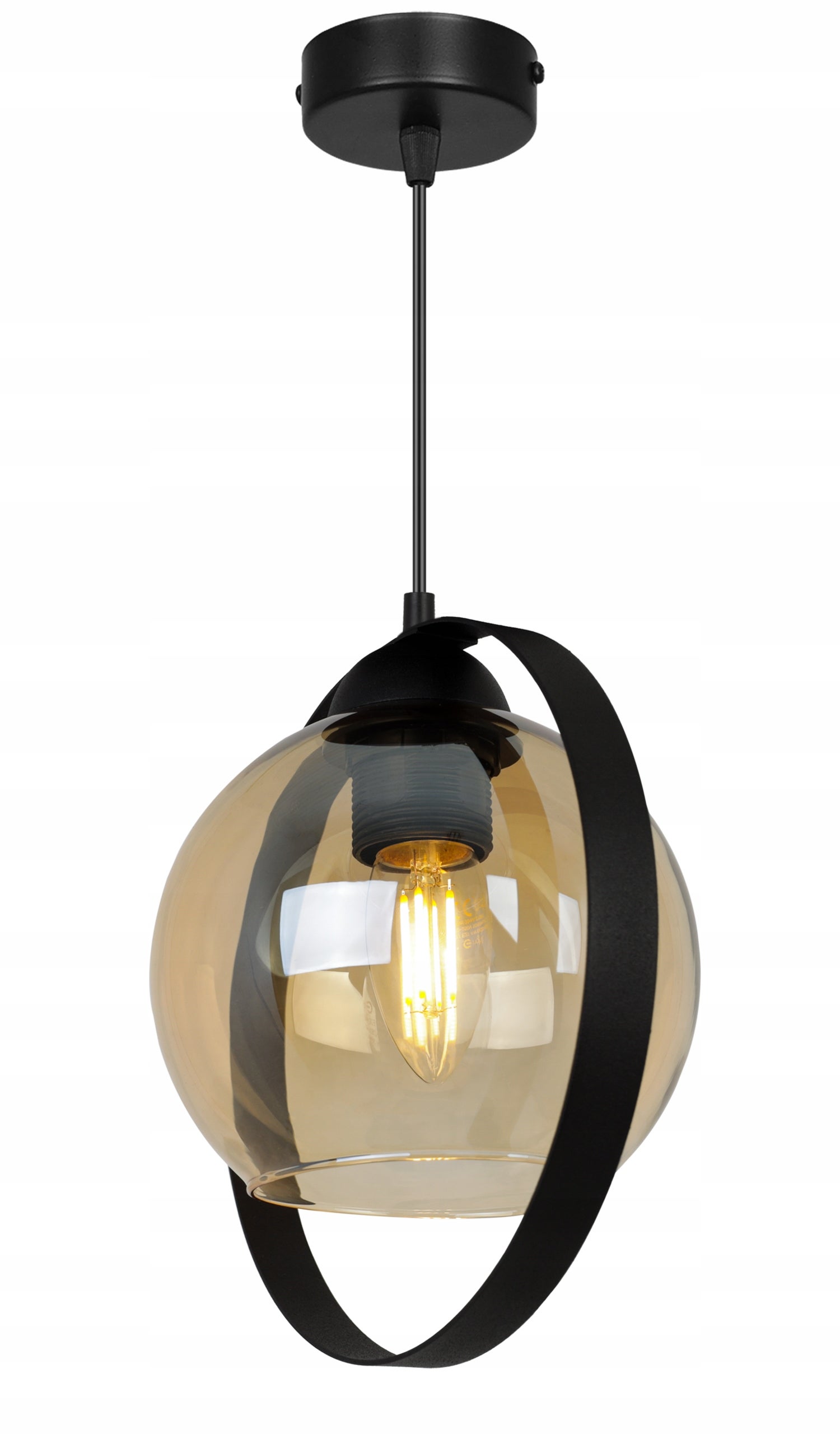 Lampa sufitowa wisząca Ring Haga modern 1xE27 abażur pierścień złoty Light Home LH - 9