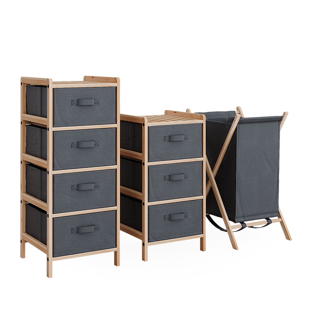 Vicco Zestaw mebli łazienkowych Bruno, Szary, 3 części