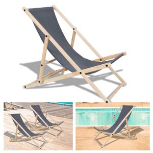 Toile De Remplacement Pour Chaise Longue Pliante - 160x43cm Bleue - Tissu Solide Facile à Installer - Pour Camping, Plage, Jardin
