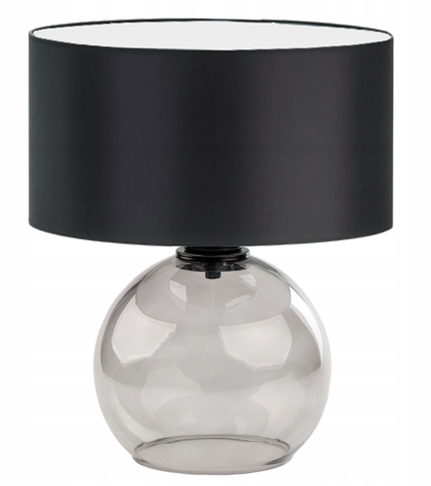 Lampka nocna na biurko lampa biurkowa szklana LED z abażurem walec 30cm PIENA