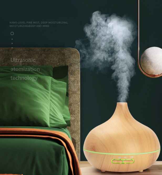 Humidificador ultrasónico y difusor de aromas de 550 ml, temporizador de 3 h, 7 colores LED, aromaterapia, ultrasilencioso. - 2