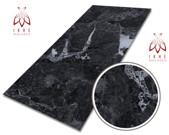 Lot De 10 Panneaux Muraux Autocollants Aspect Marbre - 60x30 Cm - Cuisine Et Salle De Bain
