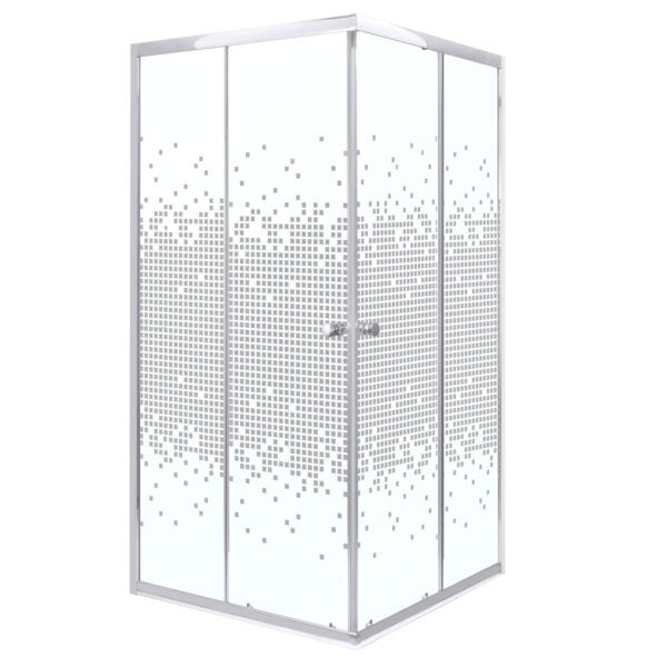 Kabina prysznicowa kwadratowa Pixel SQ WHITE 90 biała kratka Kerra