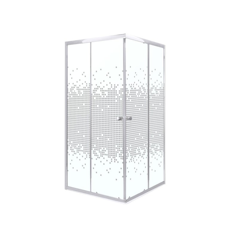 Kabina prysznicowa kwadratowa Pixel SQ WHITE 90 biała kratka Kerra