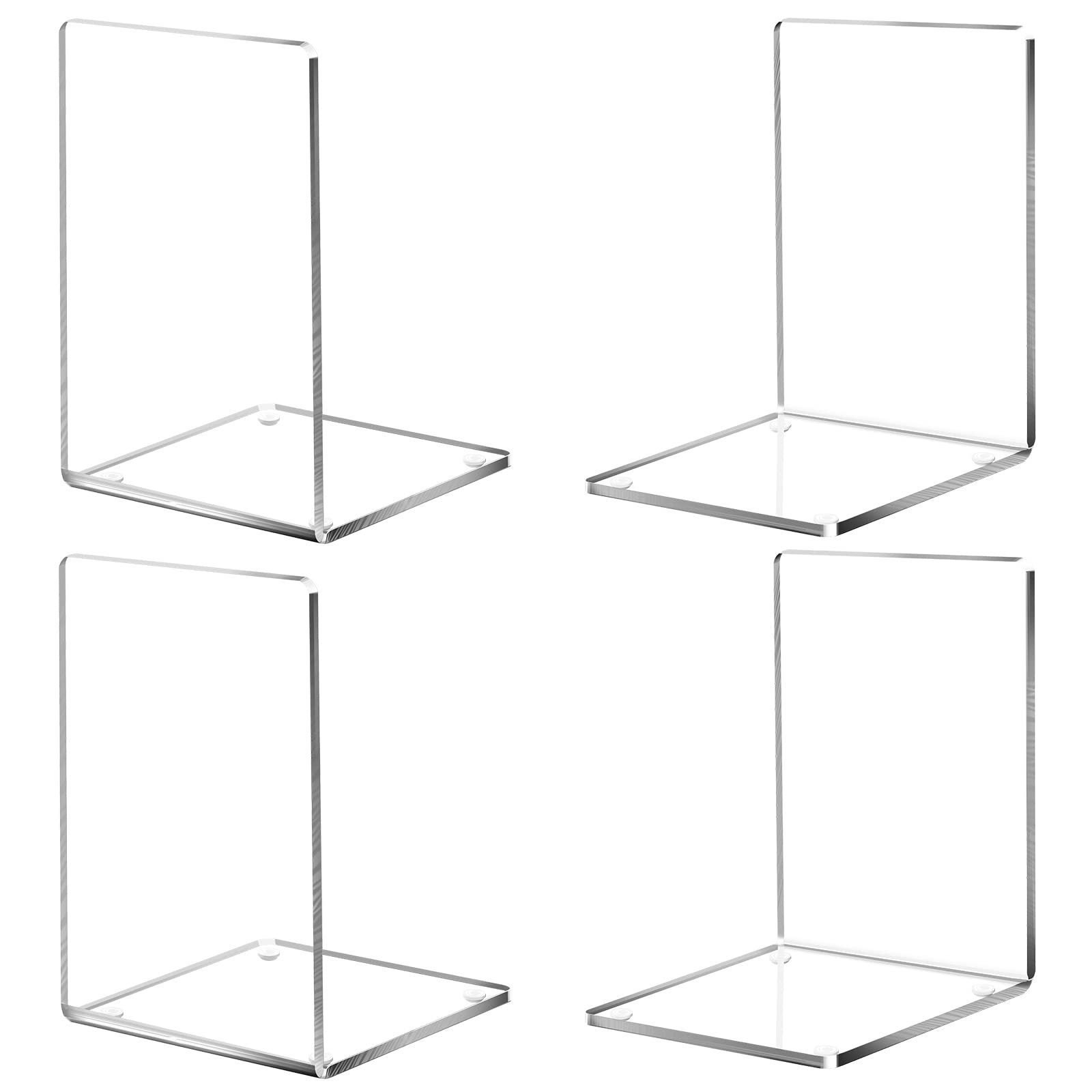Serre-livres en acrylique transparent et réutilisable, paquet de 4 Transparent - 3