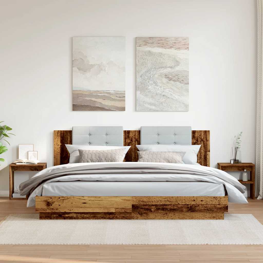 vidaXL Tables de chevet 2 pcs vieux bois 40x30x40 cm bois d'ingénierie - 3
