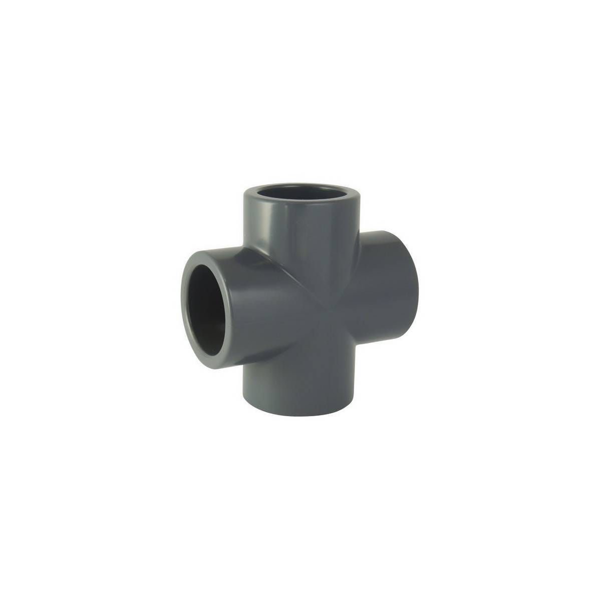 Pvc Raccrod 50mm Raccord Femelle 4 Voies en PVC-U pour Systèmes Hydrauliques - 50mm ...