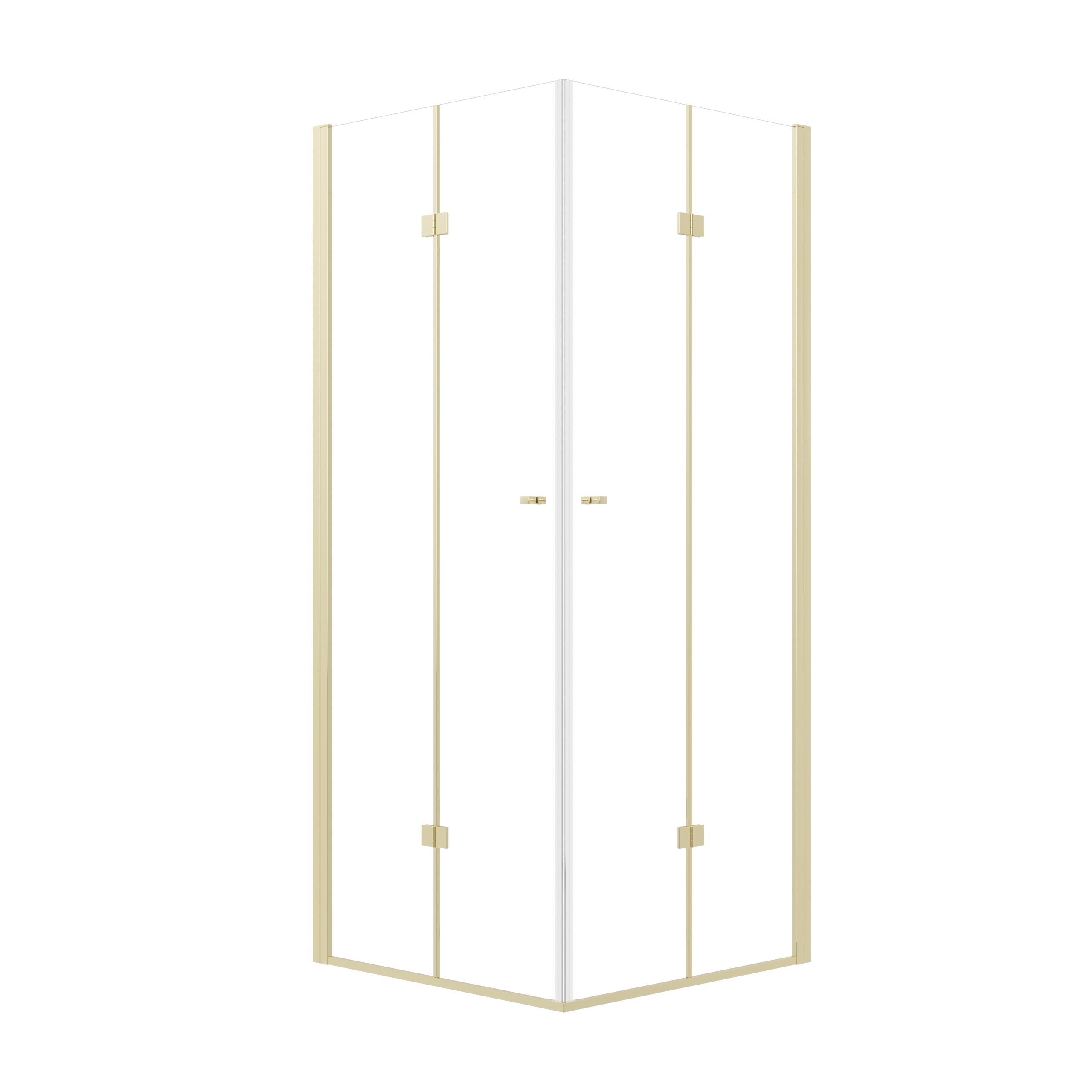 Kabina prysznicowa MAUNA kwadratowa 90x90cm składana złota SEVANTE