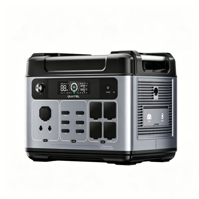 OUKITEL Batterie Portable 2048Wh P2001Eplus, Générateur Lithium Fer Phosphate, 2400W AC, Charge Solaire et Voiture, ABS+PC, Noir