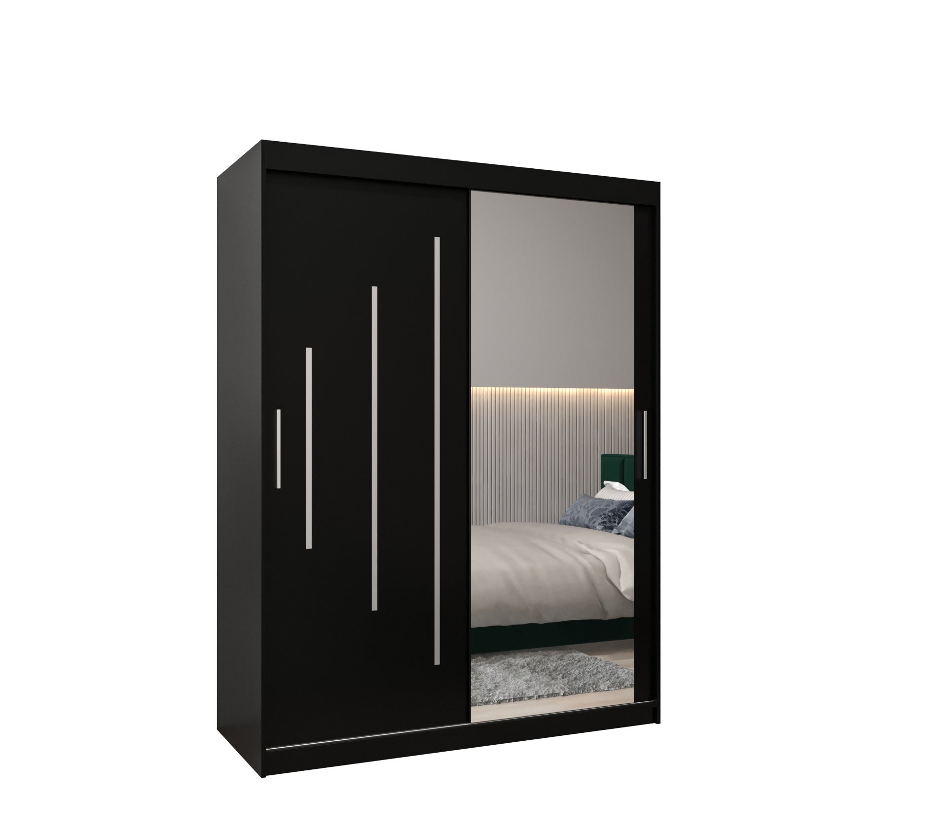 Szafa przesuwna garderoba York 2 150 x 62 x 200 cm Czarny - Abiks Meble