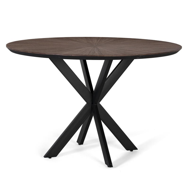 Okrągły stół z odzyskanego drewna tekowego, średnica 120 cm