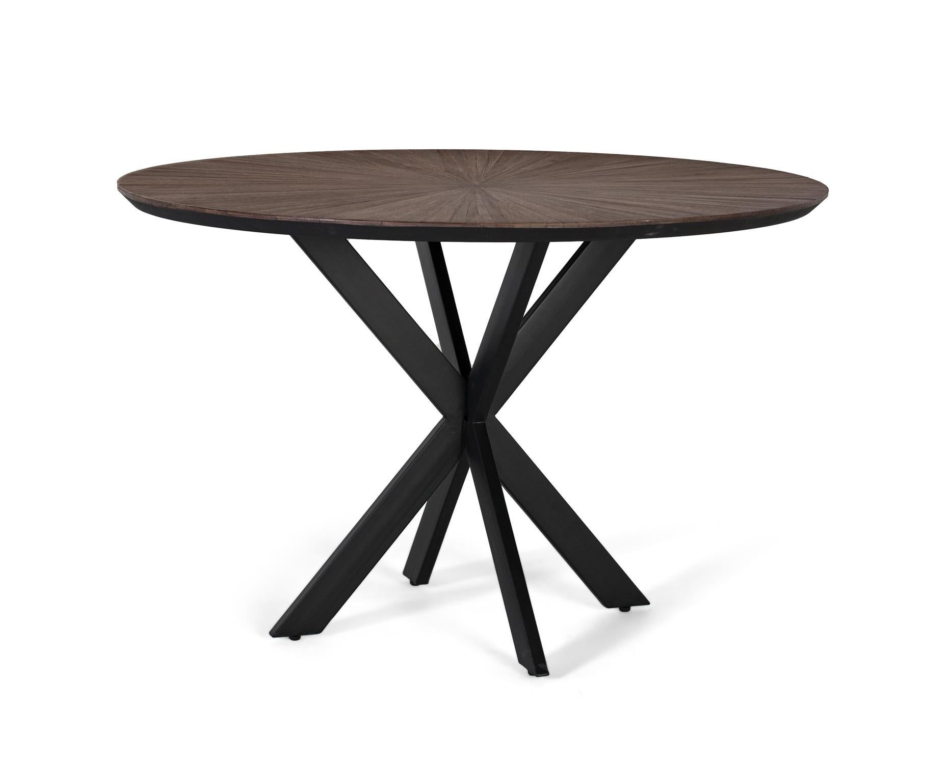 Okrągły stół z odzyskanego drewna tekowego, średnica 120 cm