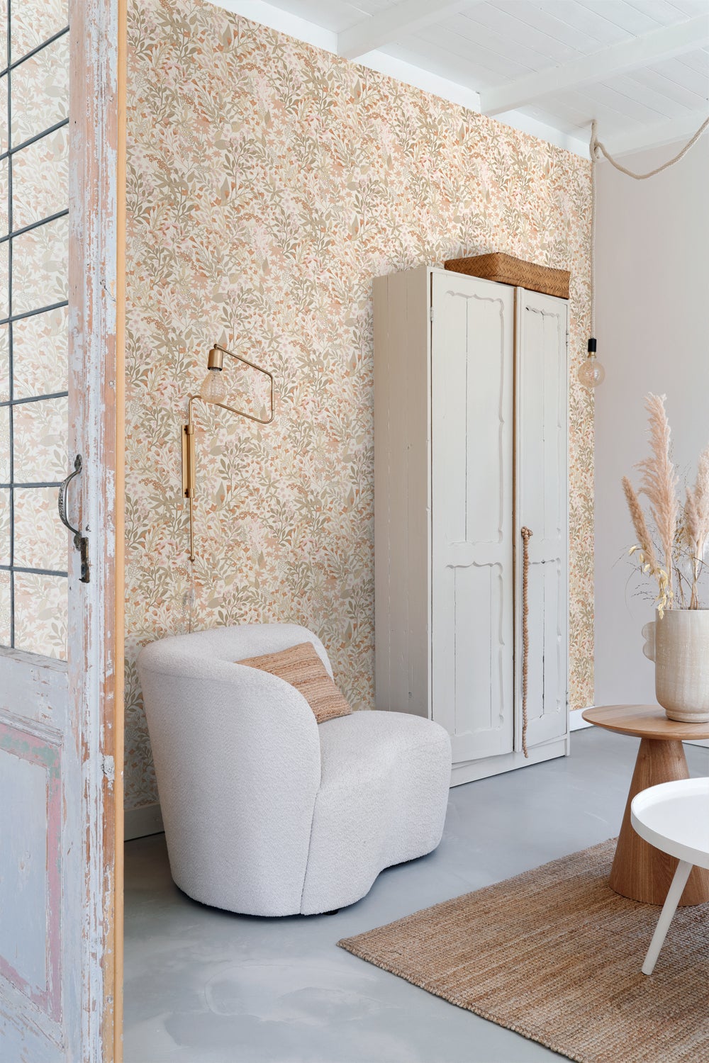 Papier peint fleurs des champs terracotta et vert grisé - 50 x 900 cm - ESTAhome - 8