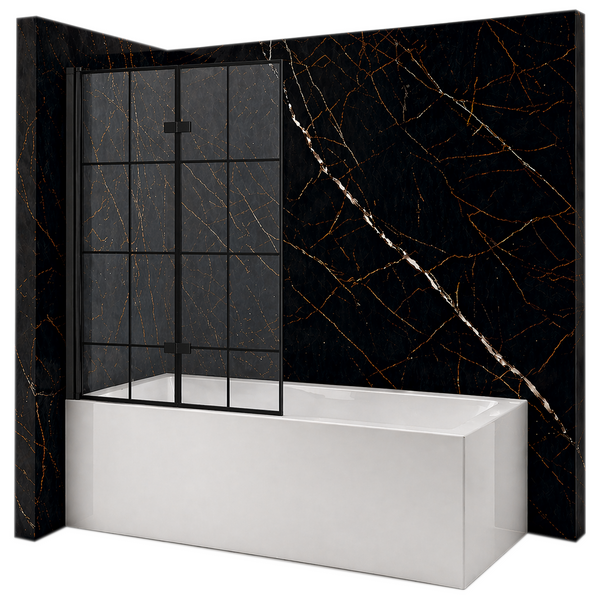 SILLA Parawan nawannowy HAMILTON 2-skrzydłowy 100x150 cm Ruchomy Czarny