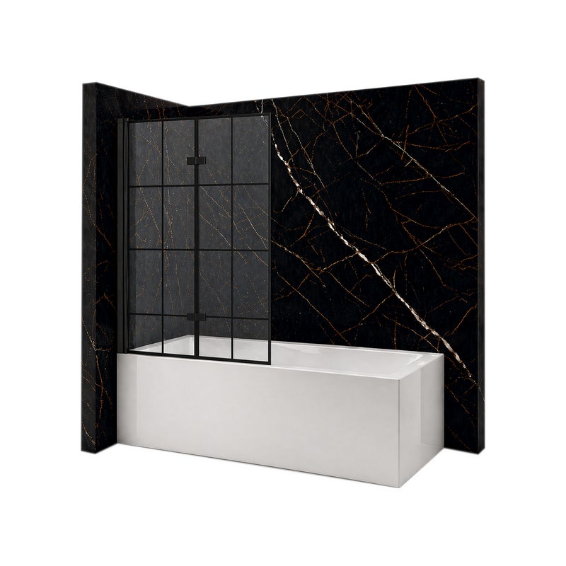 SILLA Parawan nawannowy HAMILTON 2-skrzydłowy 120x150 cm Ruchomy Czarny