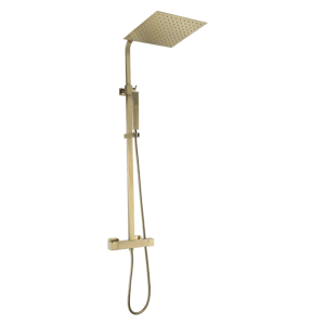 Square II colonne de douche carrée thermostatique or brossé