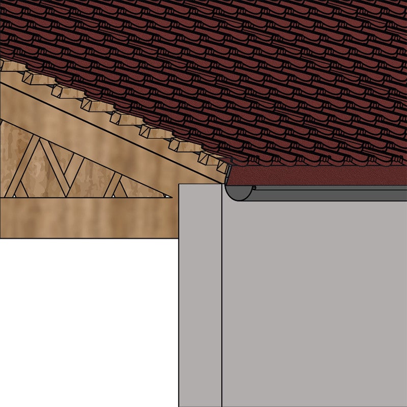 Bande d'égout pour tôle tuile BACACIER Tuile R® | 2100 mm Longueur Brun mat - 2