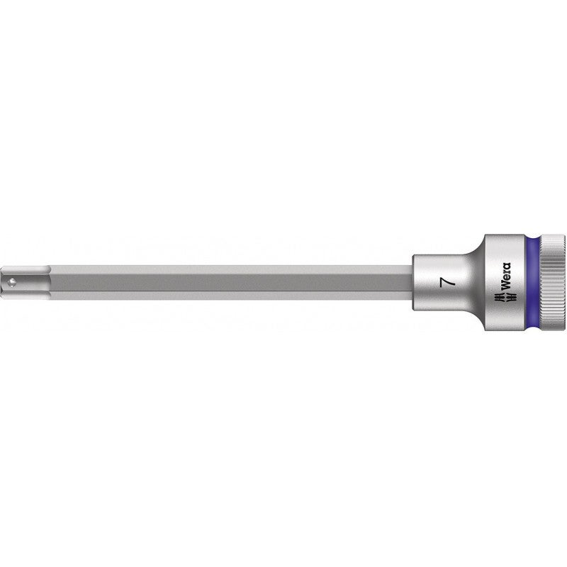 Wera, 8740 C HF Zyklop Bussole a inserto con attacco da 1/2" con ritegno vite, 7.0 x 140 mm