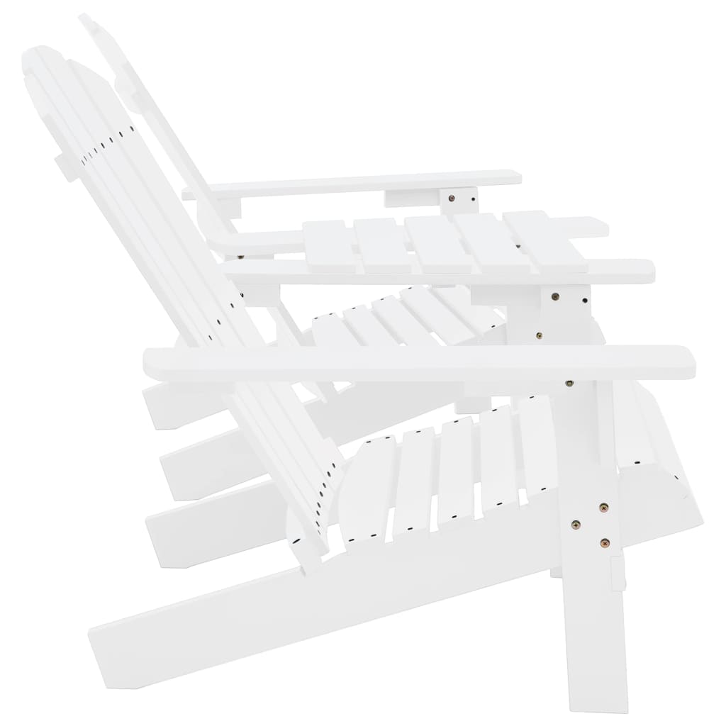 Maison Exclusive - Sedie da Giardino Adirondack con Tavolino in Legno Abete Bianco - 3