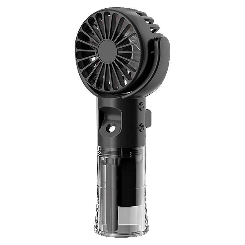 Wentylator ładowany przez USB, 4 prędkości, mały i lekki, do użytku wewnątrz pomieszczeń, w szkole, w podróży, na kempingu i do makijażu (czarny)
