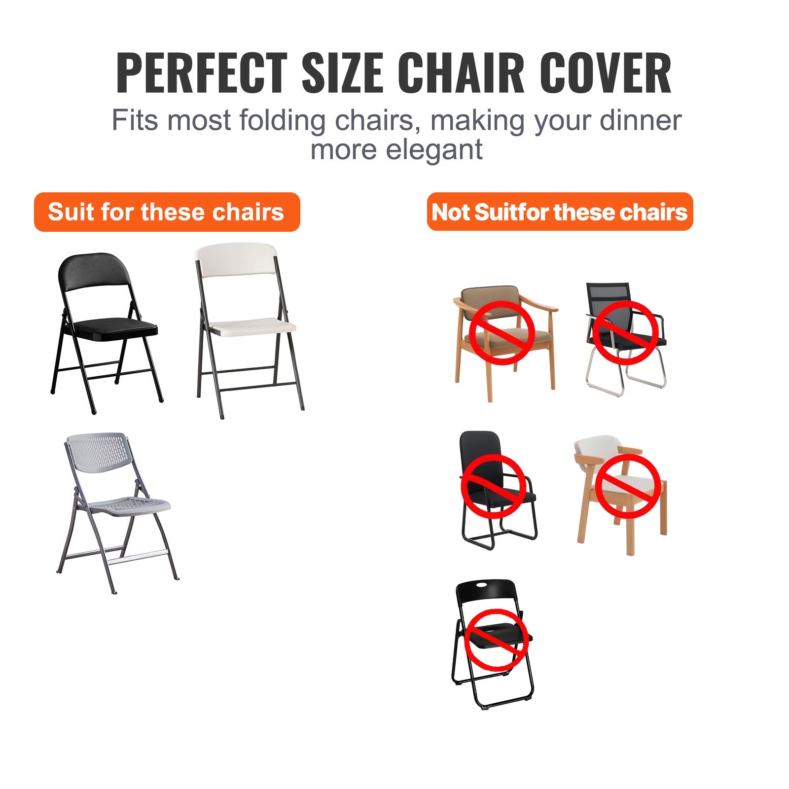 Housses de chaise extensible,SucceBuy housse universelle ajustée,amovible et lavable pour mariage,banquet,fête et célébrations - 5