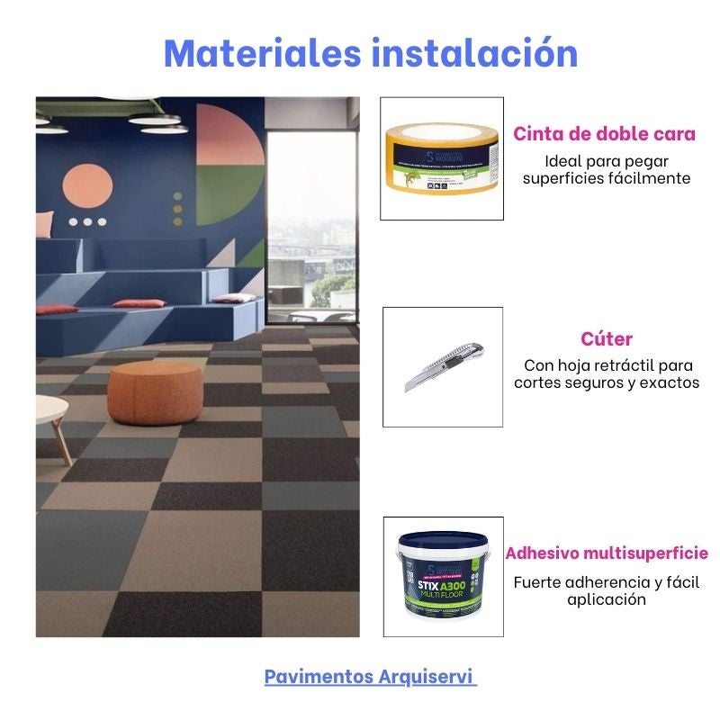 Arquiservi - Moqueta en loseta Báltica Beige 50x50 (5M2) | Antiestática, insonorizante y apta para oficinas y hogar - 3