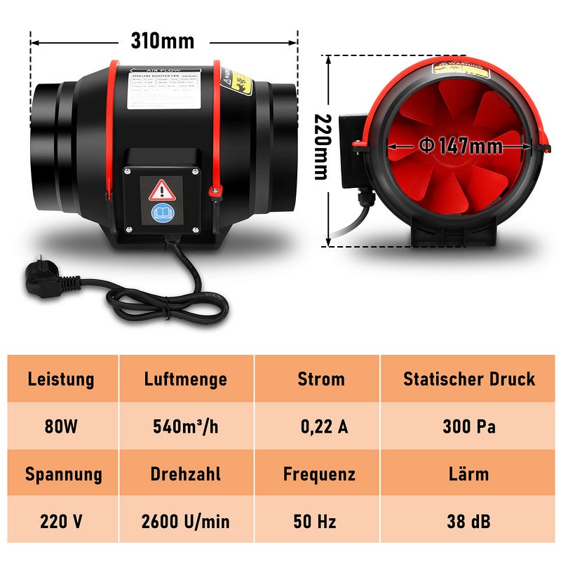 Extractores Helicocentrífugos Td250 Ventiladores En Línea