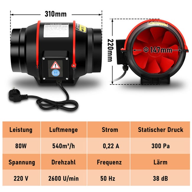 Extractores Helicocentrífugos Td250 Ventiladores En Línea