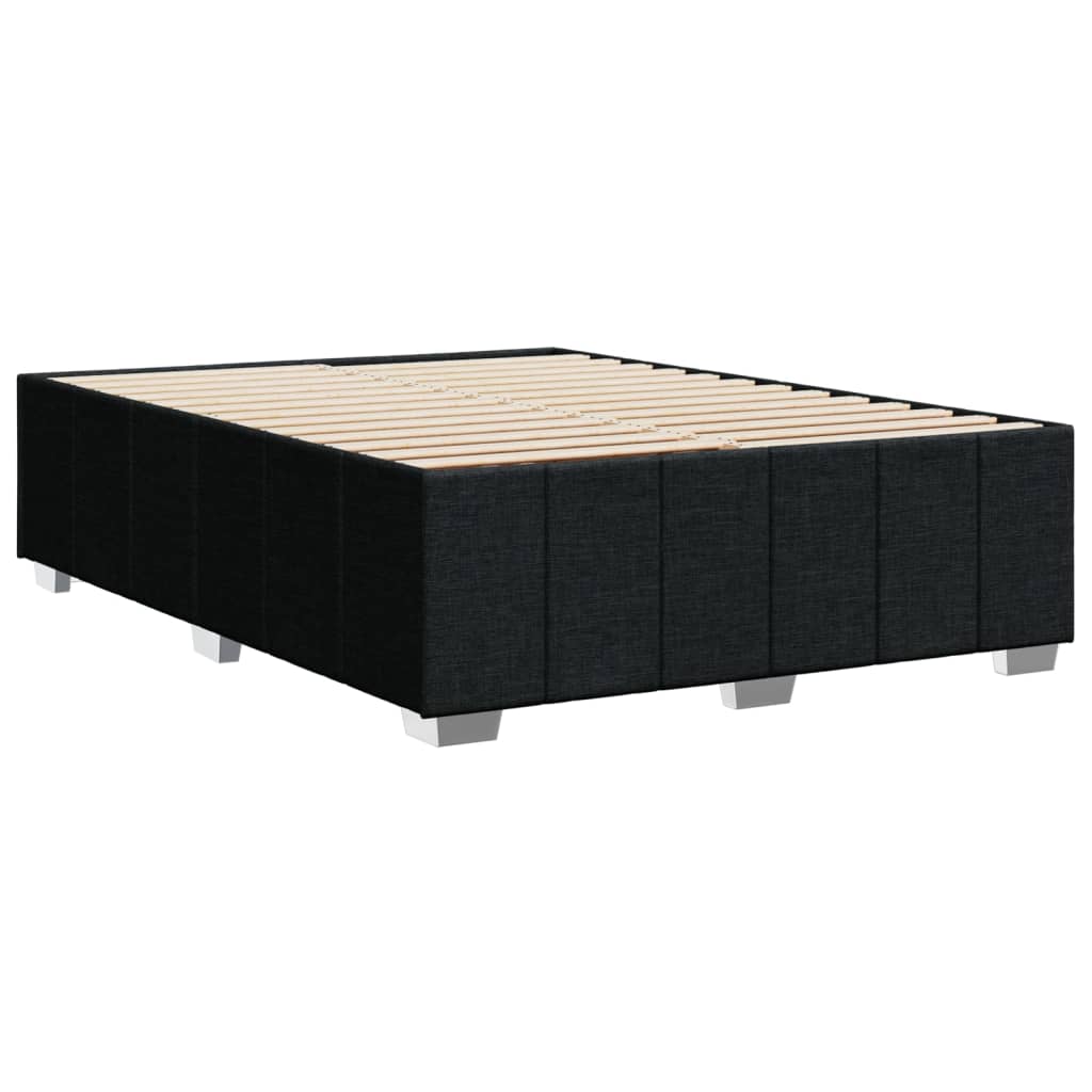 Cadre de lit sans matelas, tissu noir, pour la chambre, 160 × 200 cm - 6