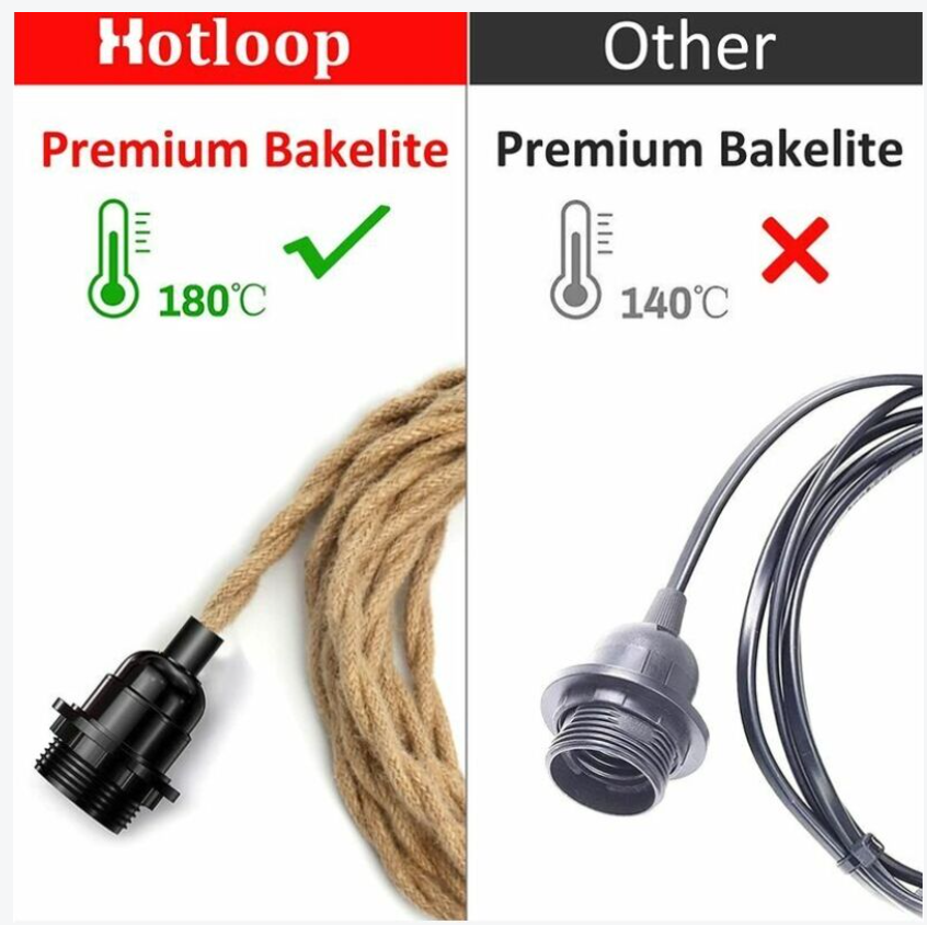 2 paires de câbles de ficelle de lustre 4,5 m, interrupteur de douille E27 avec cordon de câble d'ampoule pour lustre bricolage lustre industriel doui - 4