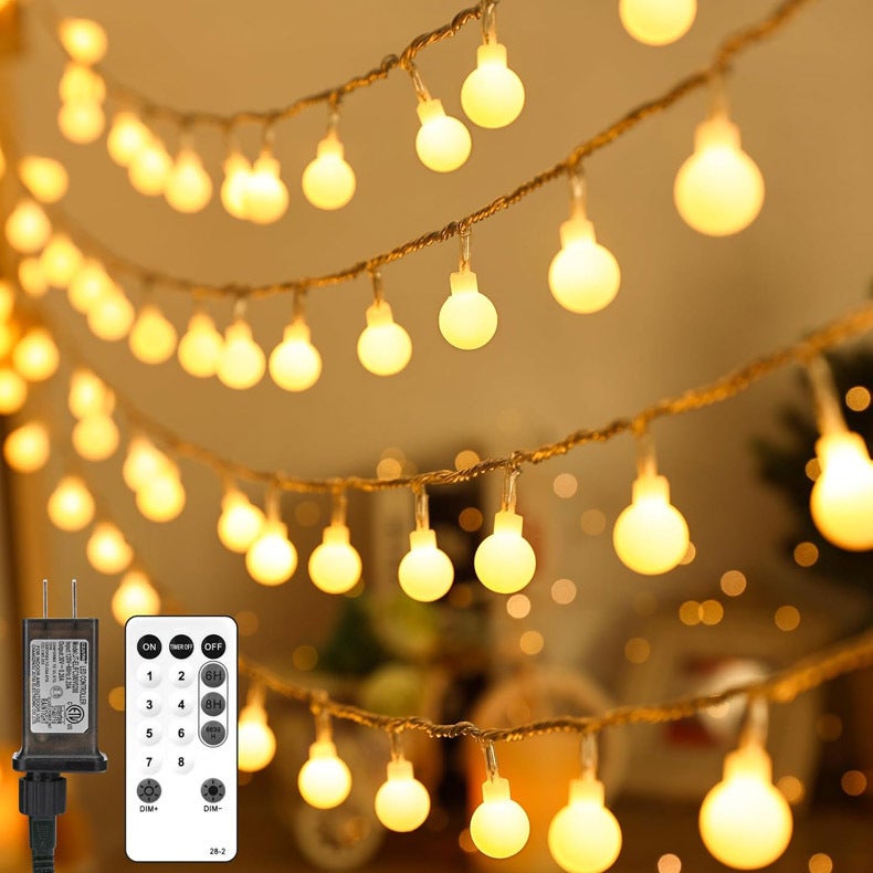 Catena Luminosa LED 10m Per Albero Di Natale E Esterni - Luce Dorata Calda Con Timer, Impermeabile, Decorazione Flessibile Per Giardino, Balcone E Festività, Sicura Per Bambini