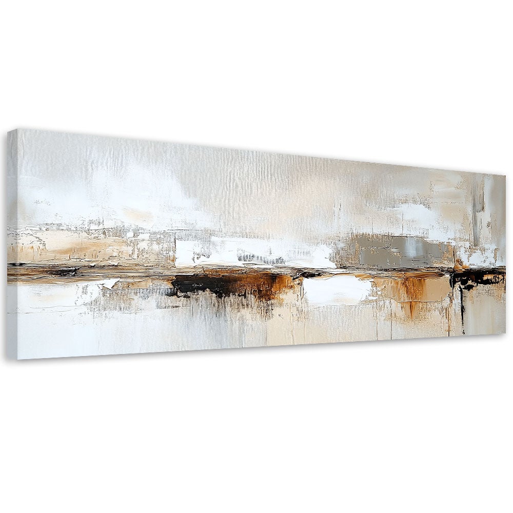 Obraz na płótnie, Abstrakcja Szary Złoty Brązowy Lofty 150x50