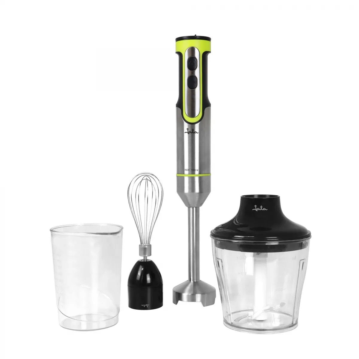 Batidora de varilla Jata Inoxidable 1200W 4 cuchillas Turbo Vaso 500ml Picadora - Imagen 3